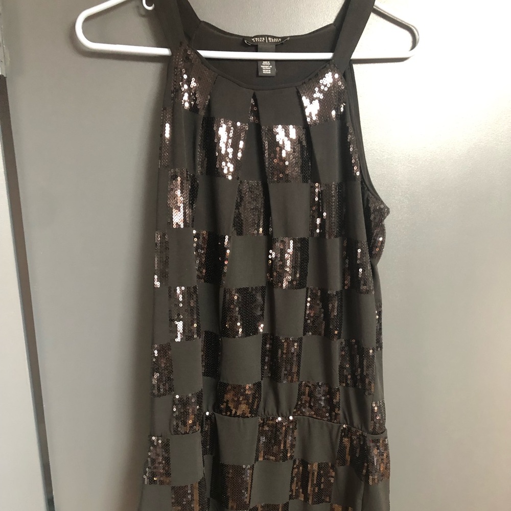 Black party dress - sequined squares